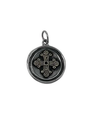 Retiring Waxing Poetic Sterling Mixed Metal Croix Cross Pendant Charm